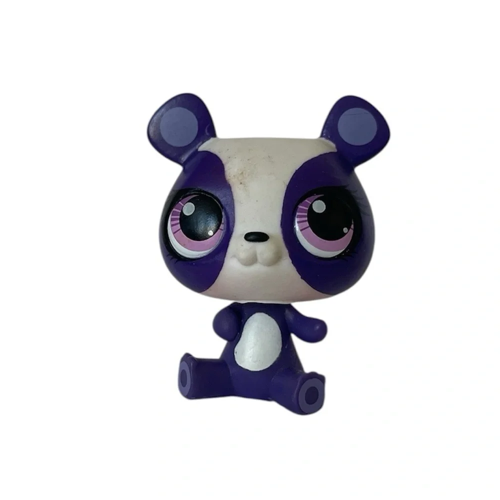 LITTLEST PETSHOP PET SHOP LPS #3620 HASBRO PANDA BEAR WHITE PURPLE PINK EYES